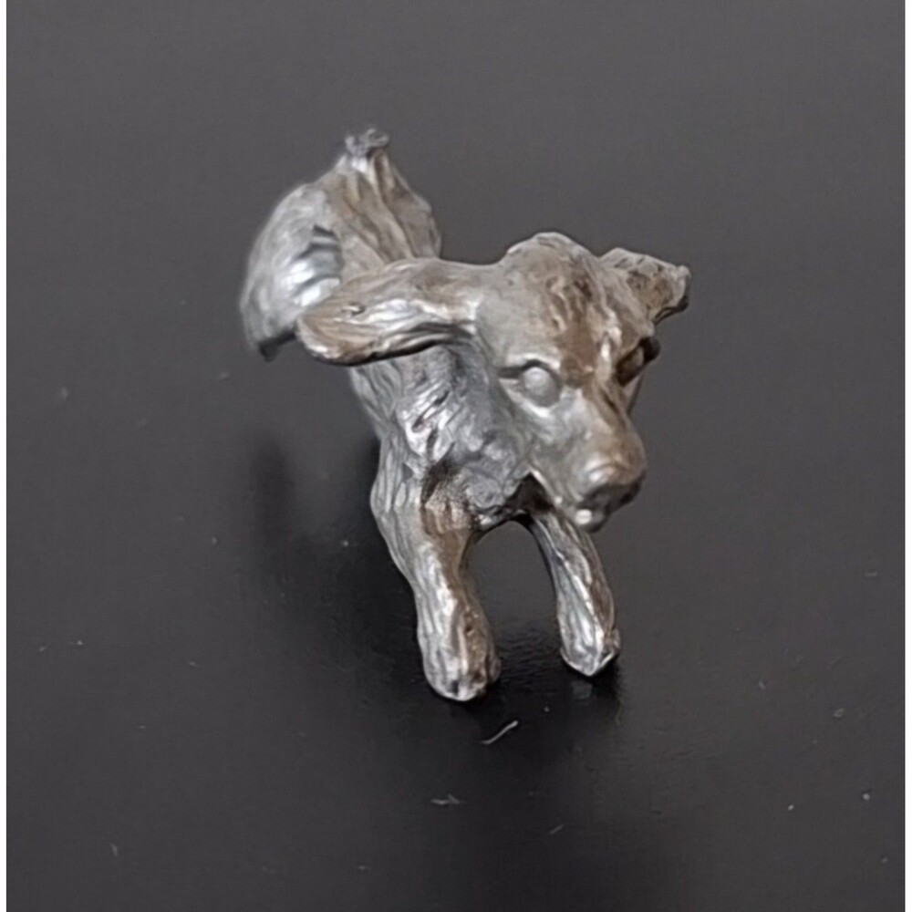 Miniature Pewter Dog Running